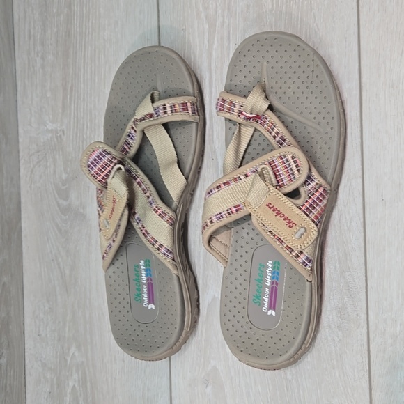 Skechers Women ReggaeOutdoor Lifestyle Loop Toe Casual Sandals Slide Shoes Sz 8 - Picture 3 of 12